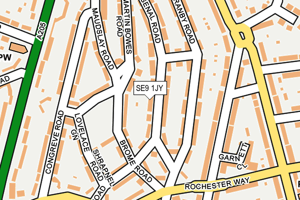 SE9 1JY map - OS OpenMap – Local (Ordnance Survey)