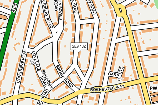 SE9 1JZ map - OS OpenMap – Local (Ordnance Survey)