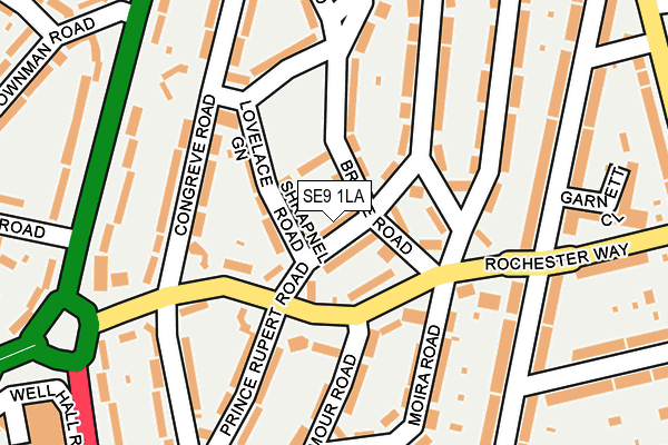 SE9 1LA map - OS OpenMap – Local (Ordnance Survey)