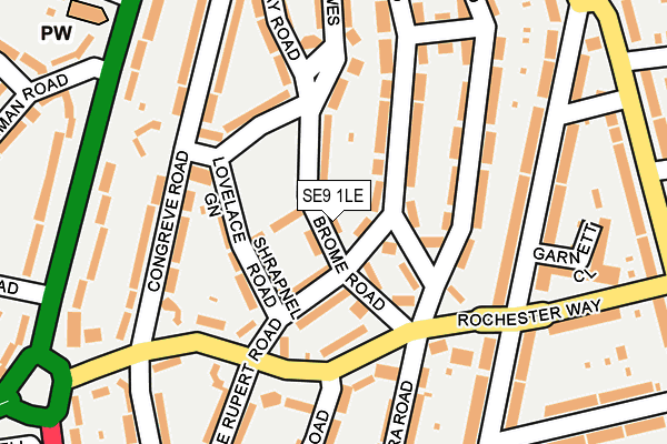 SE9 1LE map - OS OpenMap – Local (Ordnance Survey)