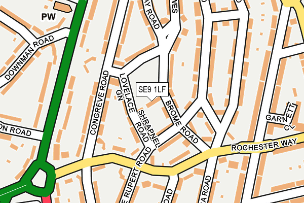 SE9 1LF map - OS OpenMap – Local (Ordnance Survey)