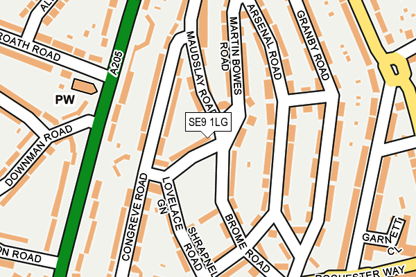 SE9 1LG map - OS OpenMap – Local (Ordnance Survey)