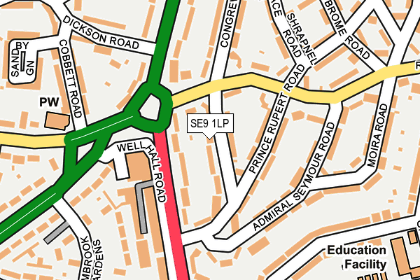 SE9 1LP map - OS OpenMap – Local (Ordnance Survey)