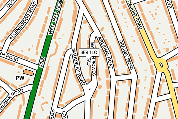 SE9 1LQ map - OS OpenMap – Local (Ordnance Survey)