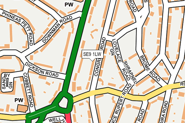 SE9 1LW map - OS OpenMap – Local (Ordnance Survey)