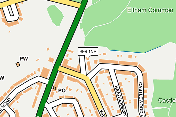 SE9 1NP map - OS OpenMap – Local (Ordnance Survey)