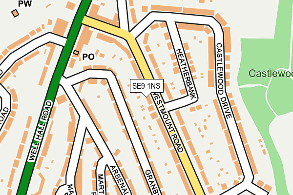 SE9 1NS map - OS OpenMap – Local (Ordnance Survey)