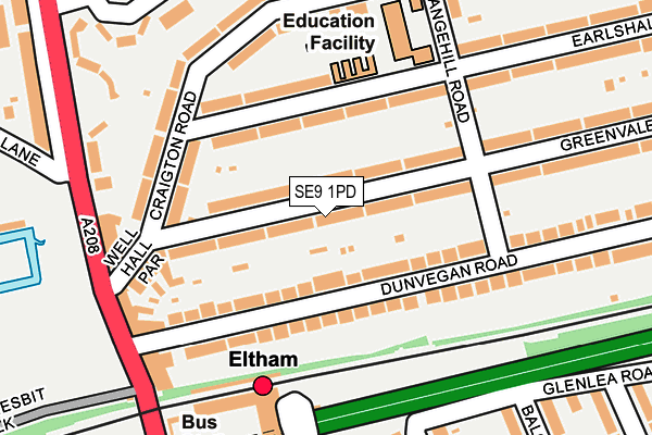 SE9 1PD map - OS OpenMap – Local (Ordnance Survey)