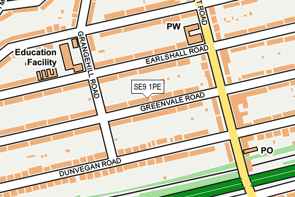SE9 1PE map - OS OpenMap – Local (Ordnance Survey)