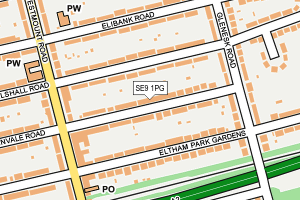 SE9 1PG map - OS OpenMap – Local (Ordnance Survey)