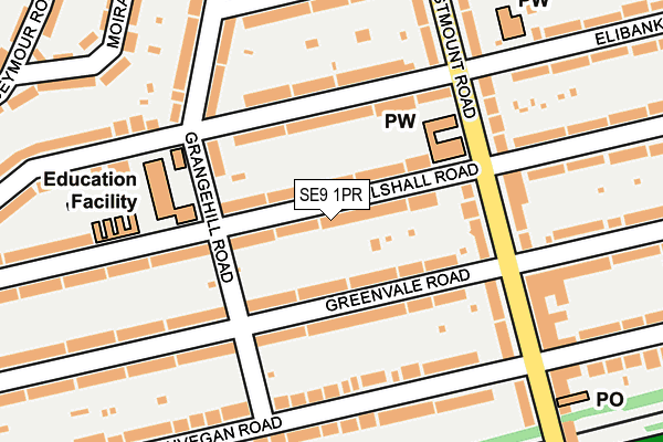 SE9 1PR map - OS OpenMap – Local (Ordnance Survey)