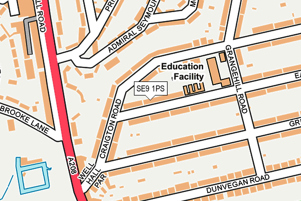 SE9 1PS map - OS OpenMap – Local (Ordnance Survey)