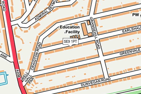 SE9 1PT map - OS OpenMap – Local (Ordnance Survey)