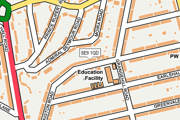 SE9 1QD map - OS OpenMap – Local (Ordnance Survey)