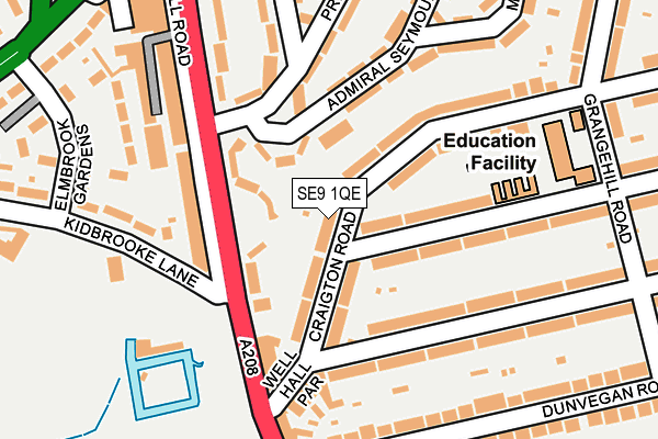 SE9 1QE map - OS OpenMap – Local (Ordnance Survey)