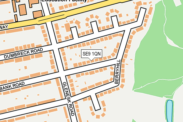 SE9 1QN map - OS OpenMap – Local (Ordnance Survey)