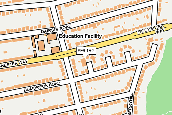 SE9 1RG map - OS OpenMap – Local (Ordnance Survey)