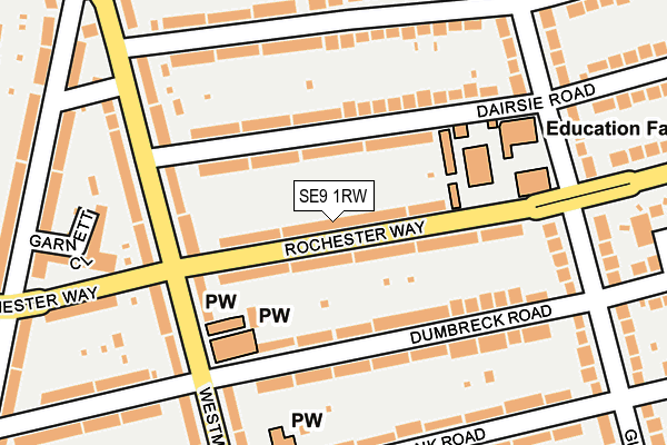 SE9 1RW map - OS OpenMap – Local (Ordnance Survey)