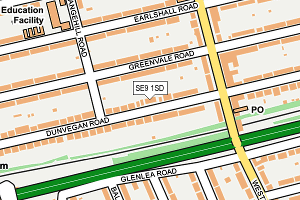 SE9 1SD map - OS OpenMap – Local (Ordnance Survey)