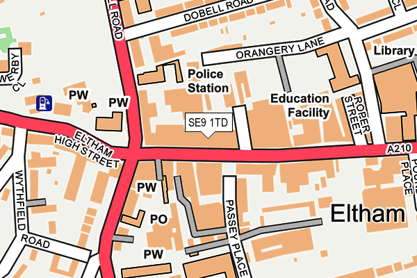 SE9 1TD map - OS OpenMap – Local (Ordnance Survey)