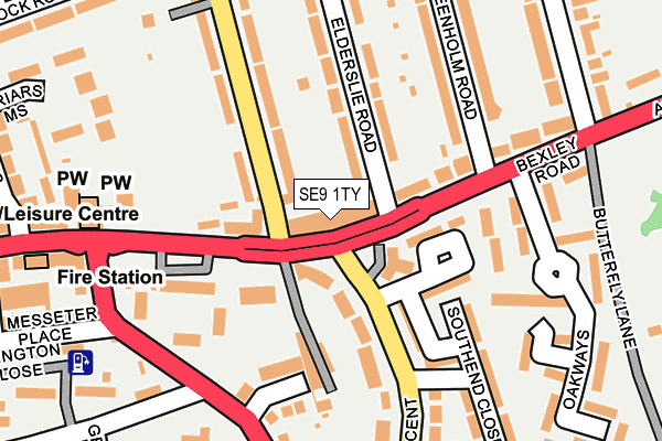 SE9 1TY map - OS OpenMap – Local (Ordnance Survey)