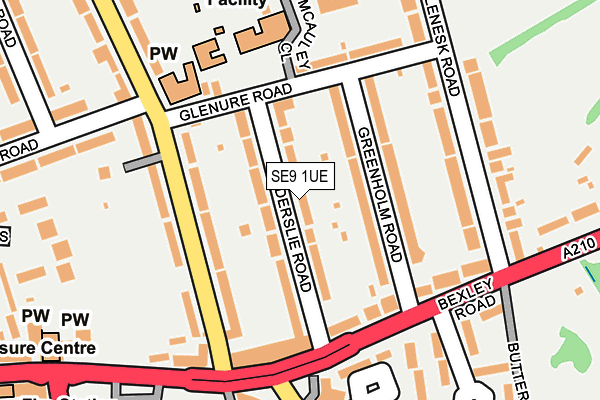 SE9 1UE map - OS OpenMap – Local (Ordnance Survey)