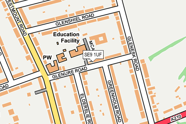 SE9 1UF map - OS OpenMap – Local (Ordnance Survey)