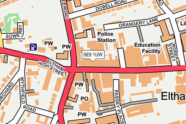 SE9 1UW map - OS OpenMap – Local (Ordnance Survey)