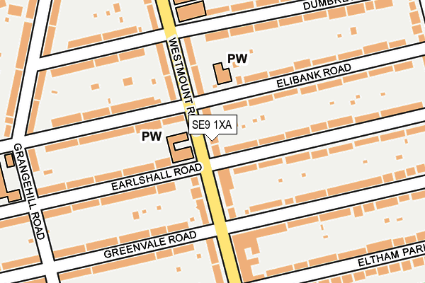SE9 1XA map - OS OpenMap – Local (Ordnance Survey)