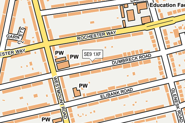 SE9 1XF map - OS OpenMap – Local (Ordnance Survey)