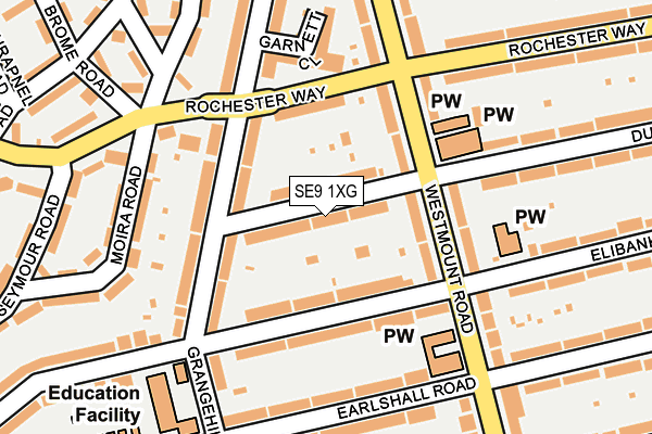SE9 1XG map - OS OpenMap – Local (Ordnance Survey)
