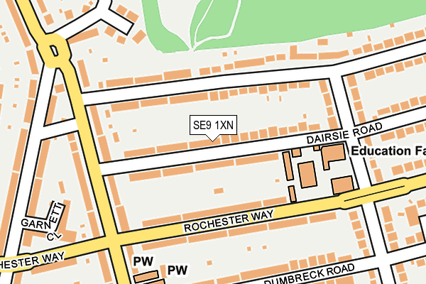 SE9 1XN map - OS OpenMap – Local (Ordnance Survey)