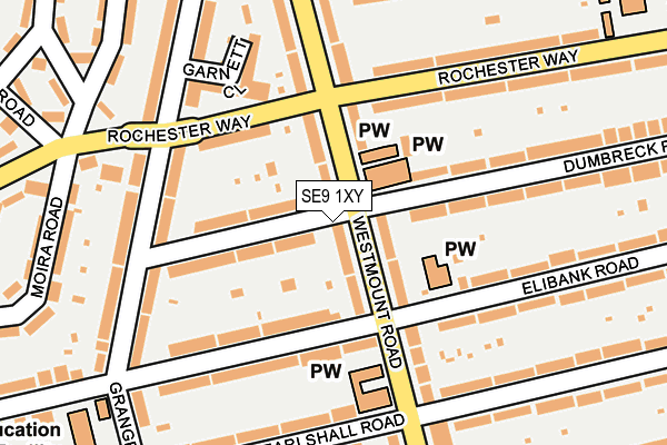 SE9 1XY map - OS OpenMap – Local (Ordnance Survey)