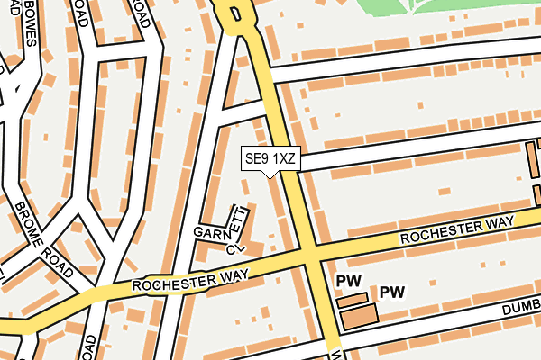 SE9 1XZ map - OS OpenMap – Local (Ordnance Survey)