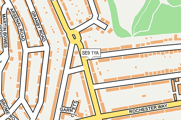 SE9 1YA map - OS OpenMap – Local (Ordnance Survey)