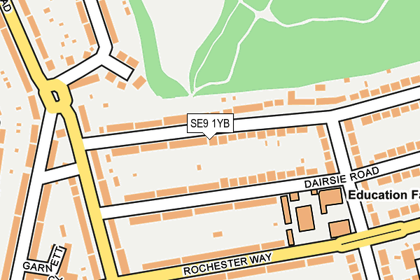 SE9 1YB map - OS OpenMap – Local (Ordnance Survey)