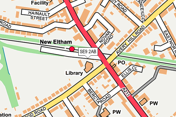 SE9 2AB map - OS OpenMap – Local (Ordnance Survey)