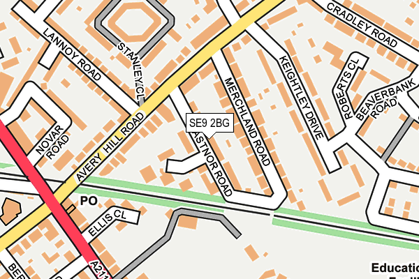 SE9 2BG map - OS OpenMap – Local (Ordnance Survey)