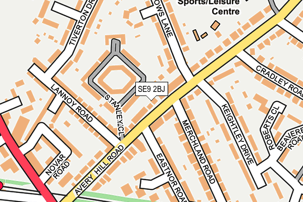 SE9 2BJ map - OS OpenMap – Local (Ordnance Survey)