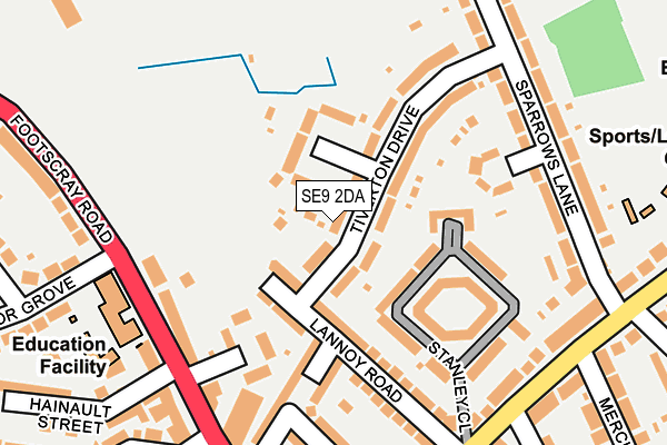 SE9 2DA map - OS OpenMap – Local (Ordnance Survey)