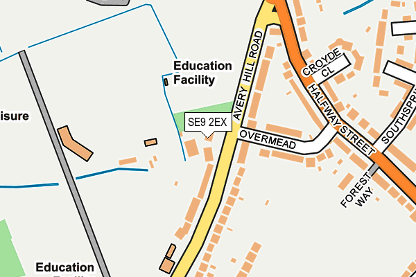 SE9 2EX map - OS OpenMap – Local (Ordnance Survey)