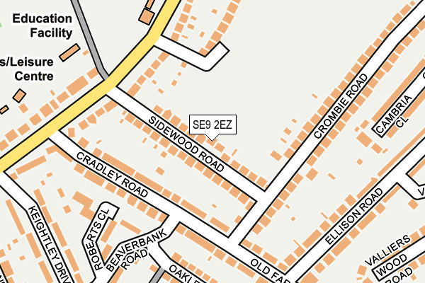 SE9 2EZ map - OS OpenMap – Local (Ordnance Survey)