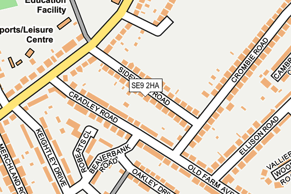SE9 2HA map - OS OpenMap – Local (Ordnance Survey)