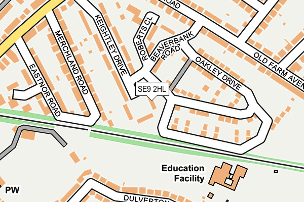 SE9 2HL map - OS OpenMap – Local (Ordnance Survey)