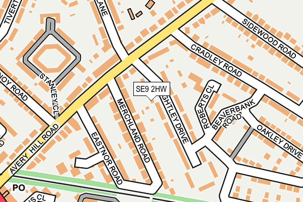 SE9 2HW map - OS OpenMap – Local (Ordnance Survey)