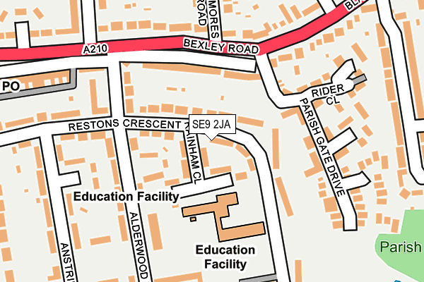 SE9 2JA map - OS OpenMap – Local (Ordnance Survey)