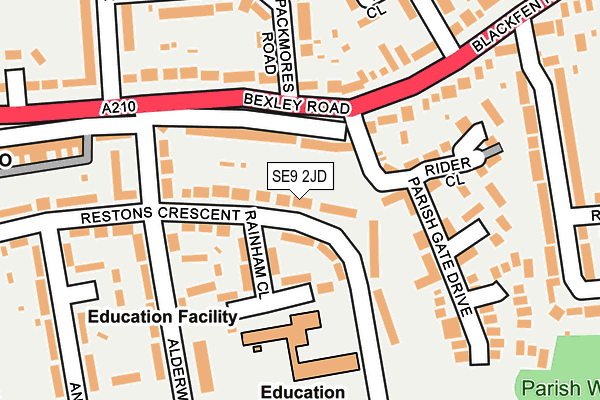 SE9 2JD map - OS OpenMap – Local (Ordnance Survey)