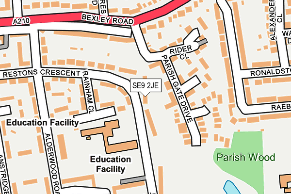 SE9 2JE map - OS OpenMap – Local (Ordnance Survey)
