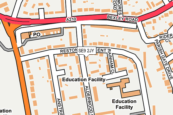 SE9 2JY map - OS OpenMap – Local (Ordnance Survey)