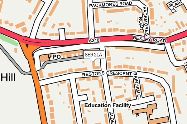 SE9 2LA map - OS OpenMap – Local (Ordnance Survey)